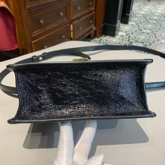 N16 Slightly Used Gucci Sylvie Brown velvet small shoulder straps Bag - Picture 5 of 15